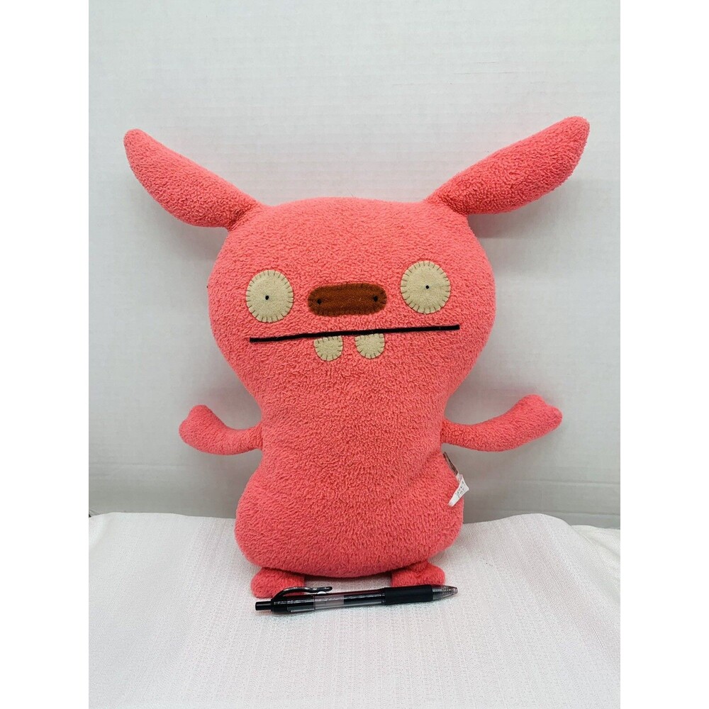 UglyDoll Pink Coral Puglee Plush 2007 Soft Stuffed Animal Felt Eyes Nose 12" - Picture 5 of 9